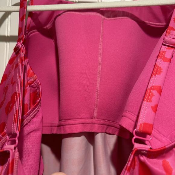 Lane Bryant Red Pink Leopard Tankini Swim Top Lightly Lined No Wire Plus Size 22 - Picture 4 of 6